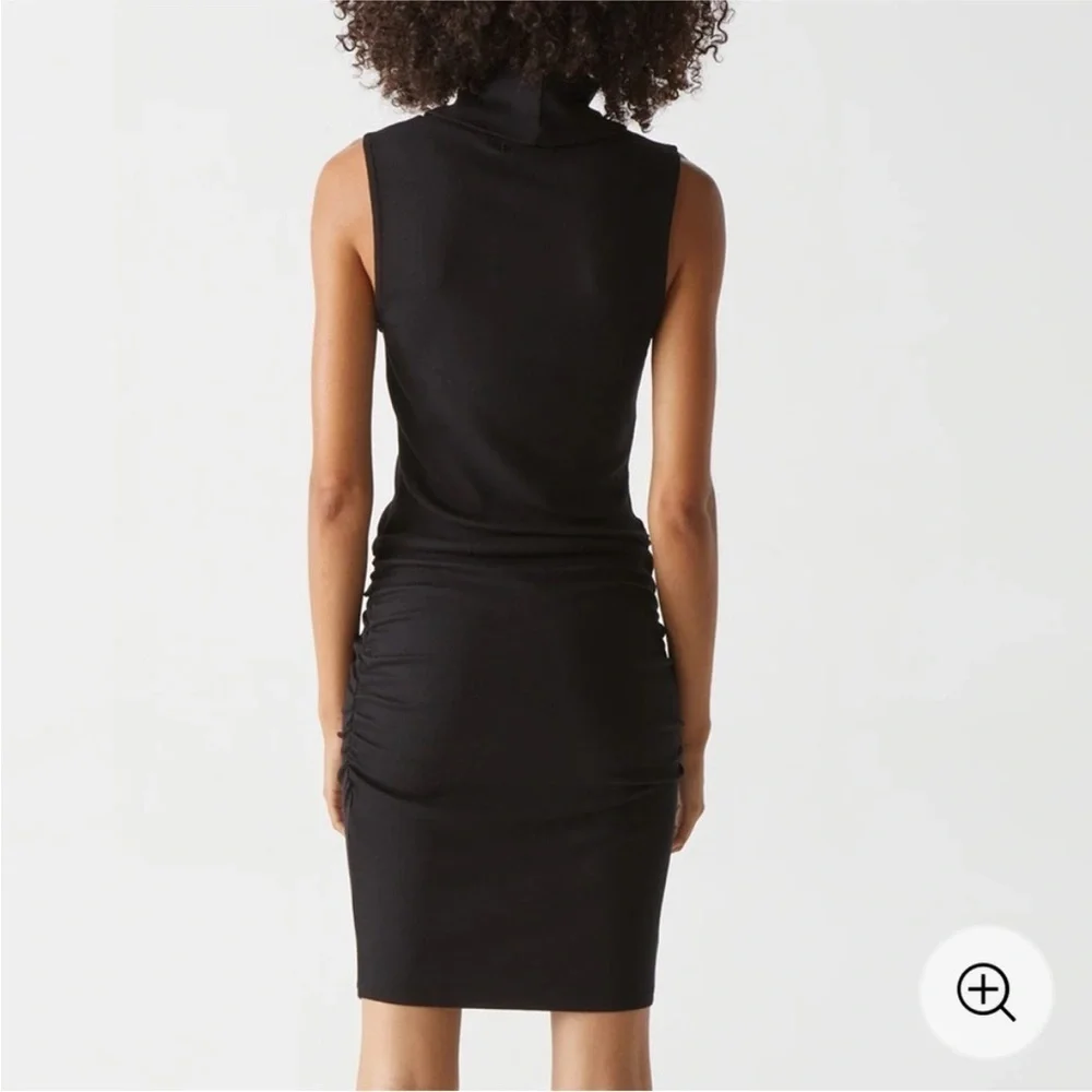 Michael Stars Macy Mock Neck Ribbed Dress XSP Date Night Minimalist LBD